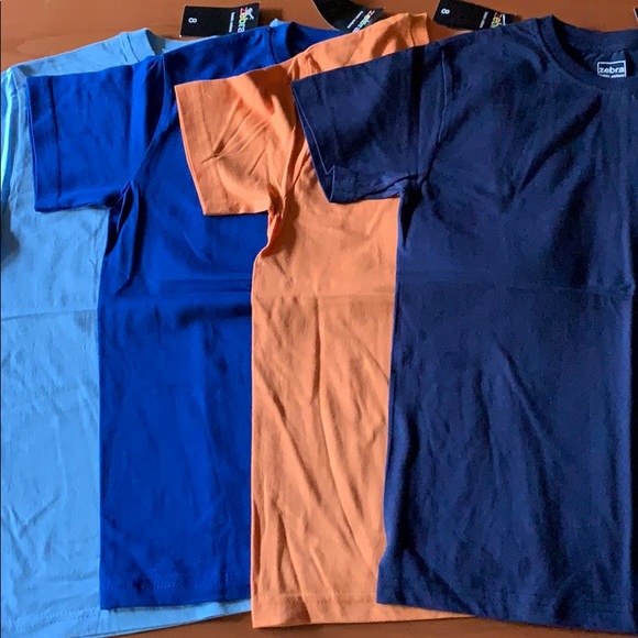 New, Boys T-shirts, 4 solid colors, Size 8, - Picture 3 of 4
